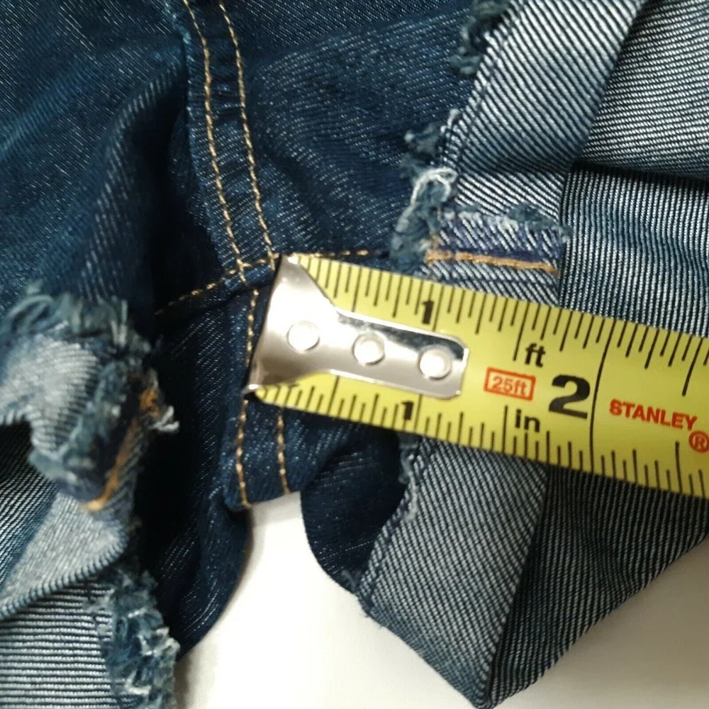Old Navy Shorts Girls 12 Blue Denim‎ Dark Wash Cuffed Mid Rise Beach NWOT